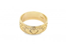 Pre-owned 9ct Yellow Gold Claddagh Ring
