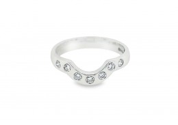 Pre-owned Platinum & Diamond Wishbone Ring