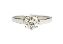 Pre-owned Platinum & Diamond Solitaire Ring Approx 1.02ct
