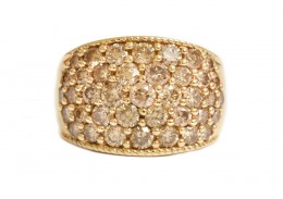 Pre-owned 9ct Yellow Gold Brown Diamond Ring