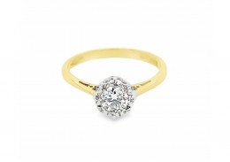 Pre-owned Vintage18ct Yellow Gold Diamond Solitaire Ring