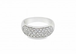 Pre-owned 18ct White Gold Diamond Pave Ring 