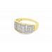 Pre-owned 9ct Yellow Gold Diamond Greek Key Ring