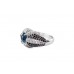 Pre-owned 18ct White Gold Blue Zircon & Diamond Ring