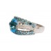 Pre-owned 14ct White Gold Blue Topaz Dress Ring 