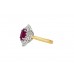 Pre-owned 18ct Yellow Gold Ruby & Diamond Cluster Ring
