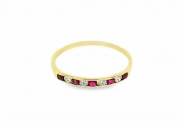 Pre-owned 18ct Yellow Gold Ruby & Diamond Eternity Ring