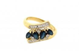 Pre-owned 14ct Yellow Gold Sapphire & Diamond Ring