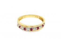 Pre-owned 9ct Yellow Gold Ruby & Diamond Ring