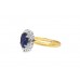 Pre-owned 18ct Yellow Gold Sapphire & Diamond Cluster Ring