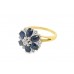 Pre-owned 18ct Yellow Gold Sapphire & Diamond Cluster Ring