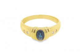 Pre-owned 18ct Yellow Gold Sapphire & Diamond Ring