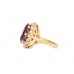 Pre-owned 9ct Yellow Gold Amethyst & Pearl Cluster Ring