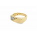 Pre-owned Vintage 9ct Yellow Gold Diamond Signet Ring