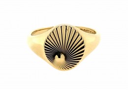 Pre-owned 9ct Yellow Gold Patterned Signet Ring