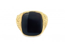 Pre-owned 9ct Yellow Gold Onyx Signet Ring