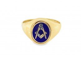 Pre-owned 9ct Yellow Gold Masonic Signet Ring