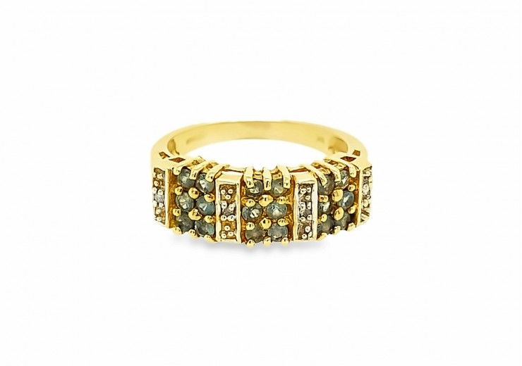 Pre-owned 9ct Yellow Gold Multi Gem Ring