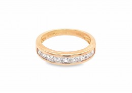 Pre-owned 14ct Rose Gold Cubic Zirconia Eternity Ring