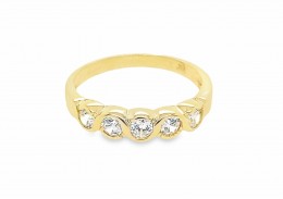 Pre-owned 9ct Yellow Gold Cubic Zirconia Eternity Ring