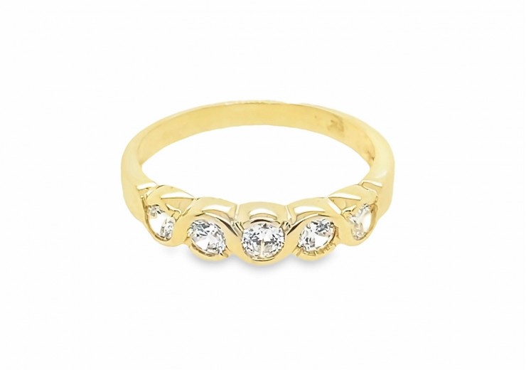 Pre-owned 9ct Yellow Gold Cubic Zirconia Eternity Ring