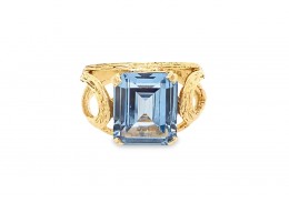 Pre-owned 9ct Yellow Gold Synthetic Spinel Ring