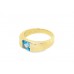 Pre-owned 14ct Yellow Gold Blue Topaz Ring