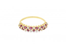 Pre-owned 9ct Yellow Gold Ruby & Cubic Zirconia Ring