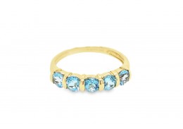 Pre-owned 9ct Yellow Gold Blue Topaz Ring