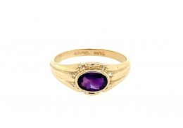 Pre-owned 9ct Yellow Gold Amethyst Ring
