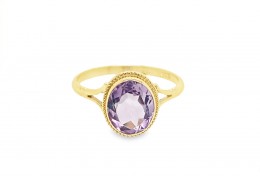 Pre-owned 9ct Yellow Gold Amethyst Ring