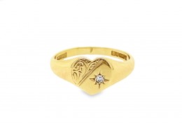 Pre-owned 9ct Yellow Gold Diamond Heart Ring