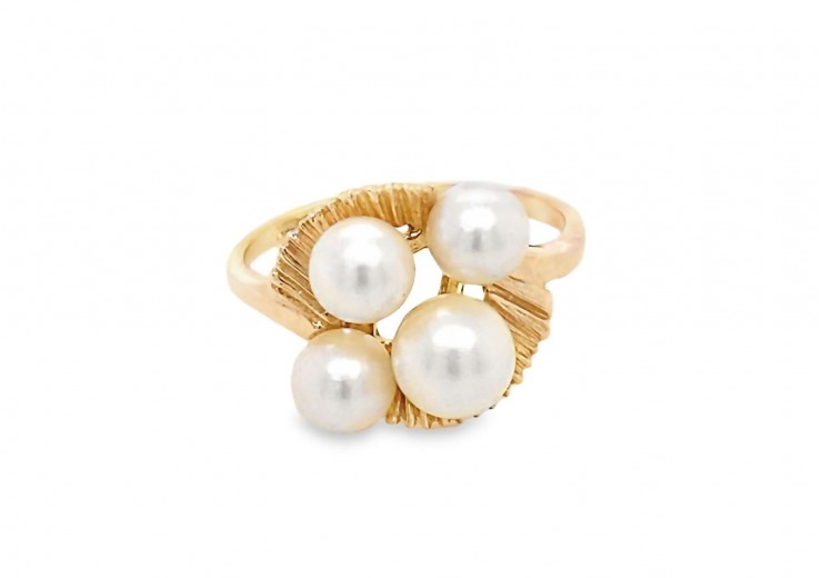 Pre-owned 14ct Yellow Gold Pearl Ring