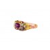 Pre-owned 15ct Yellow Gold Garnet, Emerald & Pearl Ring