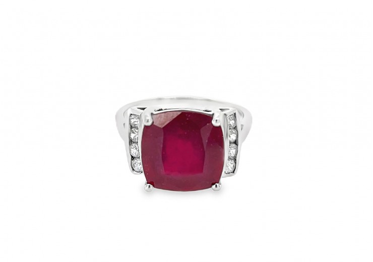 Pre-owned 9ct White Gold Mixed Gemstone Ring 