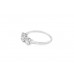 Pre-owned 9ct White Gold White Zircon Trilogy Ring
