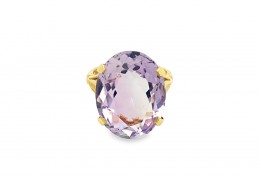 Pre-owned Vintage 9ct Yellow Gold Amethyst Ring 