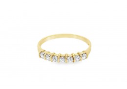 Pre-owned 9ct Yellow Gold Cubic Zirconia Seven Stone Ring 