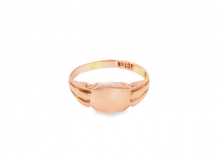 Pre-owned 9ct Vintage Rose Gold Signet Ring