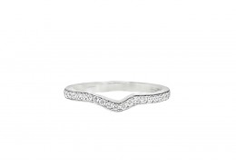 Pre-owned Platinum Shaped Half Eternity Diamond Ring