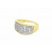 Pre-owned 9ct Yellow Gold Diamond Greek Key Ring
