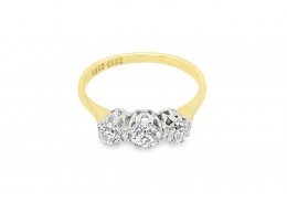 Pre-owned 18ct Yellow Gold Diamond Trilogy Ring