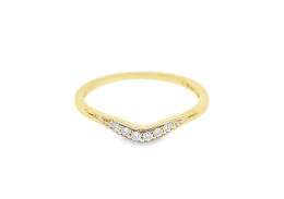Pre-owned 9ct Yellow Gold Diamond Wishbone Ring