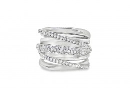 Pre-owned 18ct White Gold Multi Strand Diamond Ring