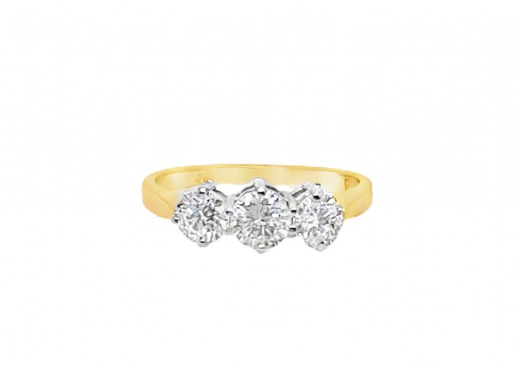 Pre-owned 18ct Yellow Gold 3 Stone Diamond Ring