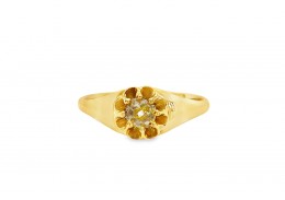 Pre-owned 18ct Yellow Gold Old Cut Yellow Diamond Ring