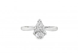 Pre-owned Platinum Pear Cut Diamond Solitaire Ring