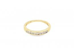 Pre-owned 9ct Yellow Half Eternity Diamond 0.20 Carat Ring
