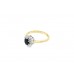 Pre-owned Vintage 9ct Yellow Gold Sapphire & Diamond Cluster Ring 
