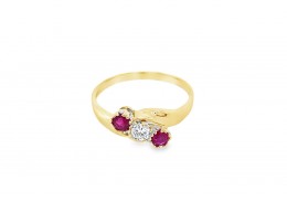Pre-owned 18ct Yellow Gold Ruby & Diamond Ring 